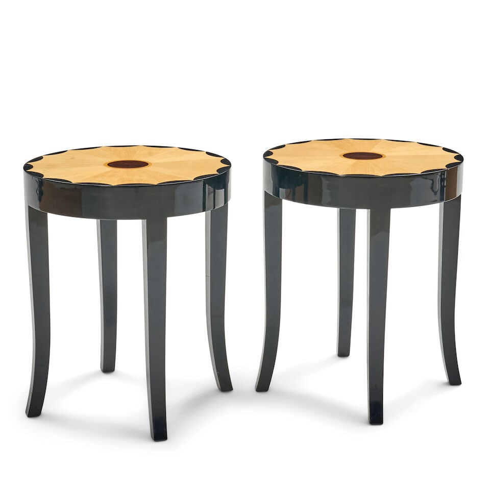 Pair of J. Robert Scott Art Deco-style Side Tables, - 2