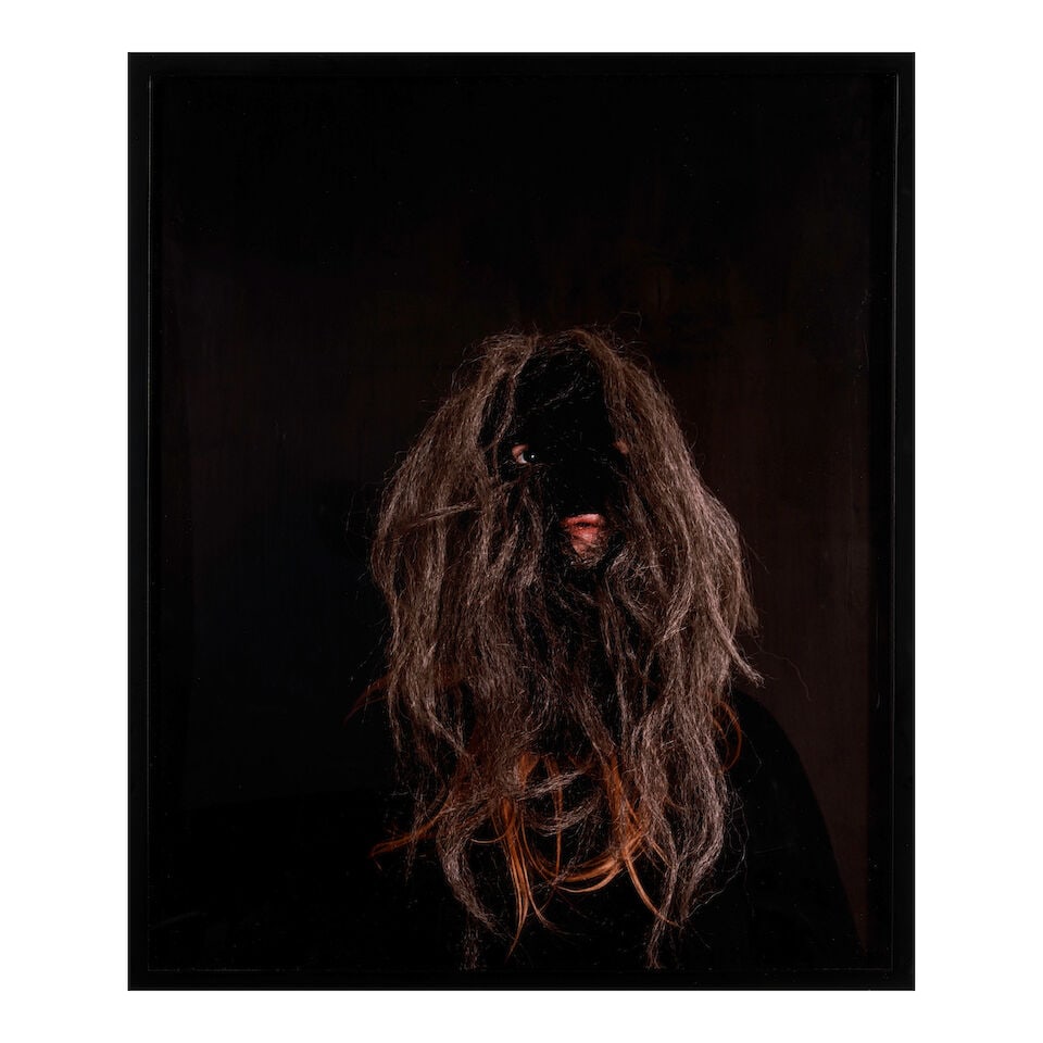 Hanna Liden (born 1976); Mask;: Hanna Liden (born 1976) Mask, Chromogenic print; framed. image/sheet 23 3/4 x 19 7/8 in. (60.3 x 50.5 cm) For further information on this lot please visit Bonhams.com For further information about thi