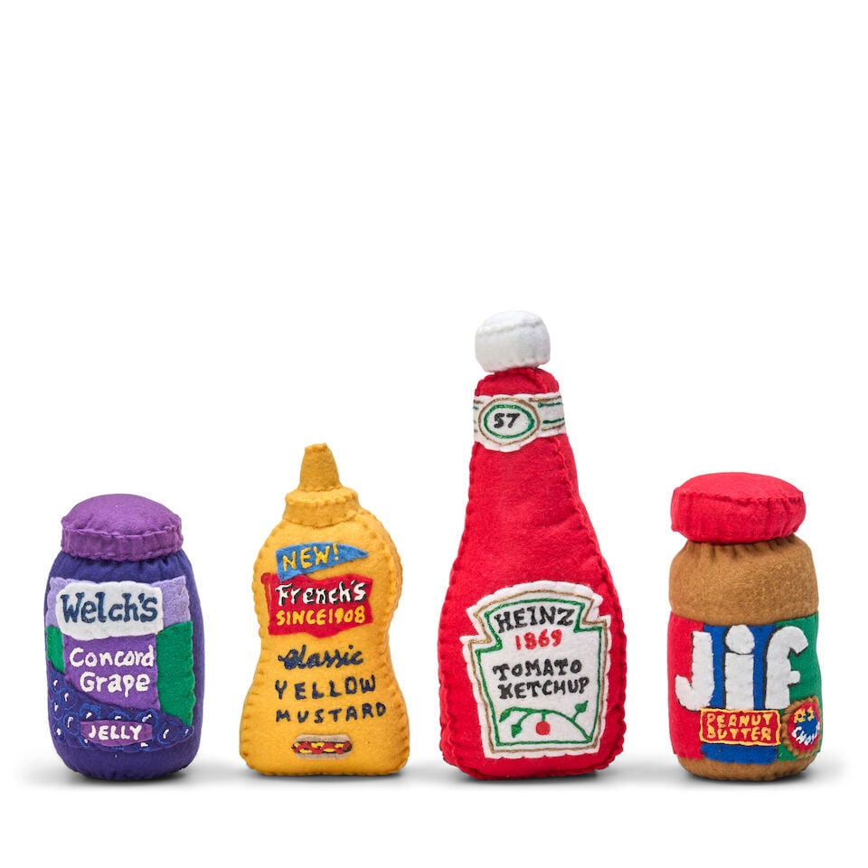 Lucy Sparrow (British, born 1986), Four Felt Food Sculptures, (1 of 2)