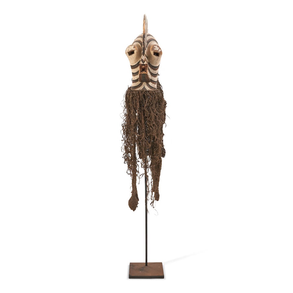 A Large Songye Kifwebe Wood Mask On A Stand, Democratic Republic of the Congo, (1 of 2)