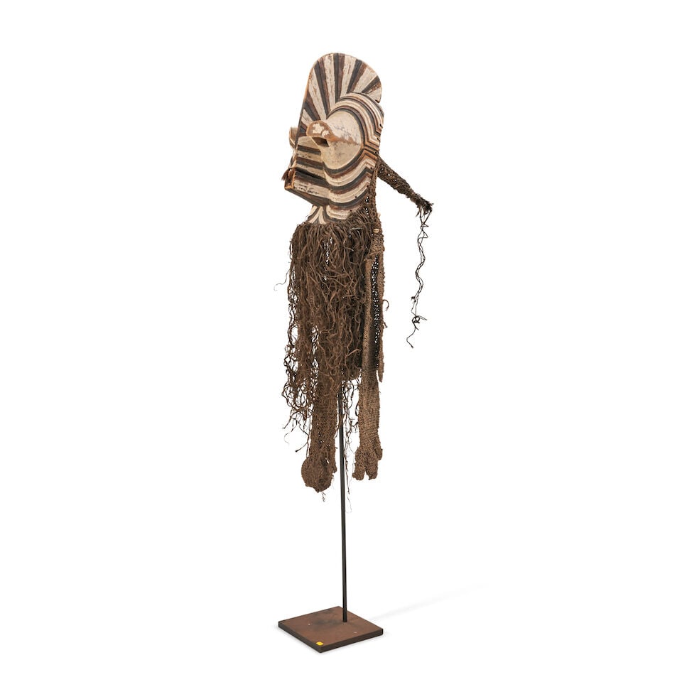 A Large Songye Kifwebe Wood Mask On A Stand, Democratic Republic of the Congo, - 2