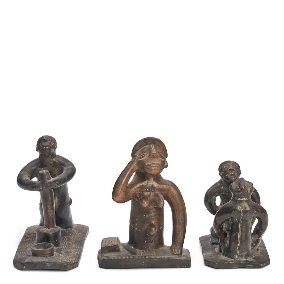 Three Lunda Pottery Figures, (1 of 2)
