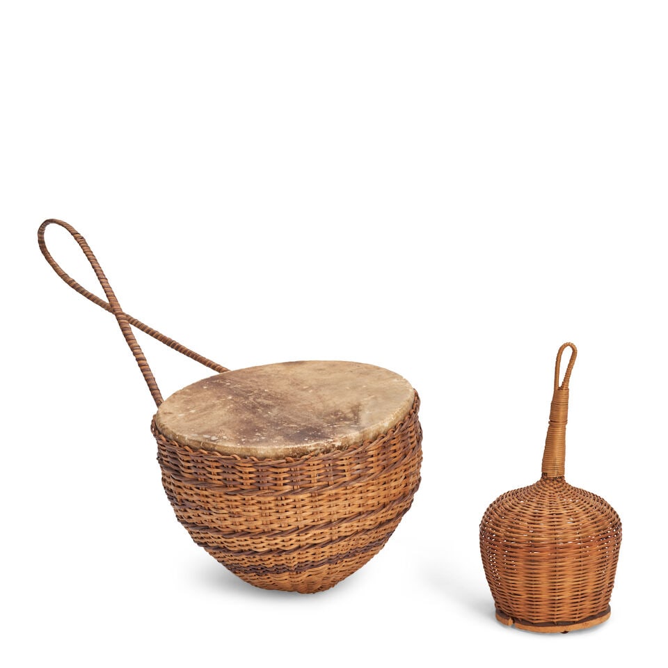 Three African Wood And Woven Instruments, (1 of 4)