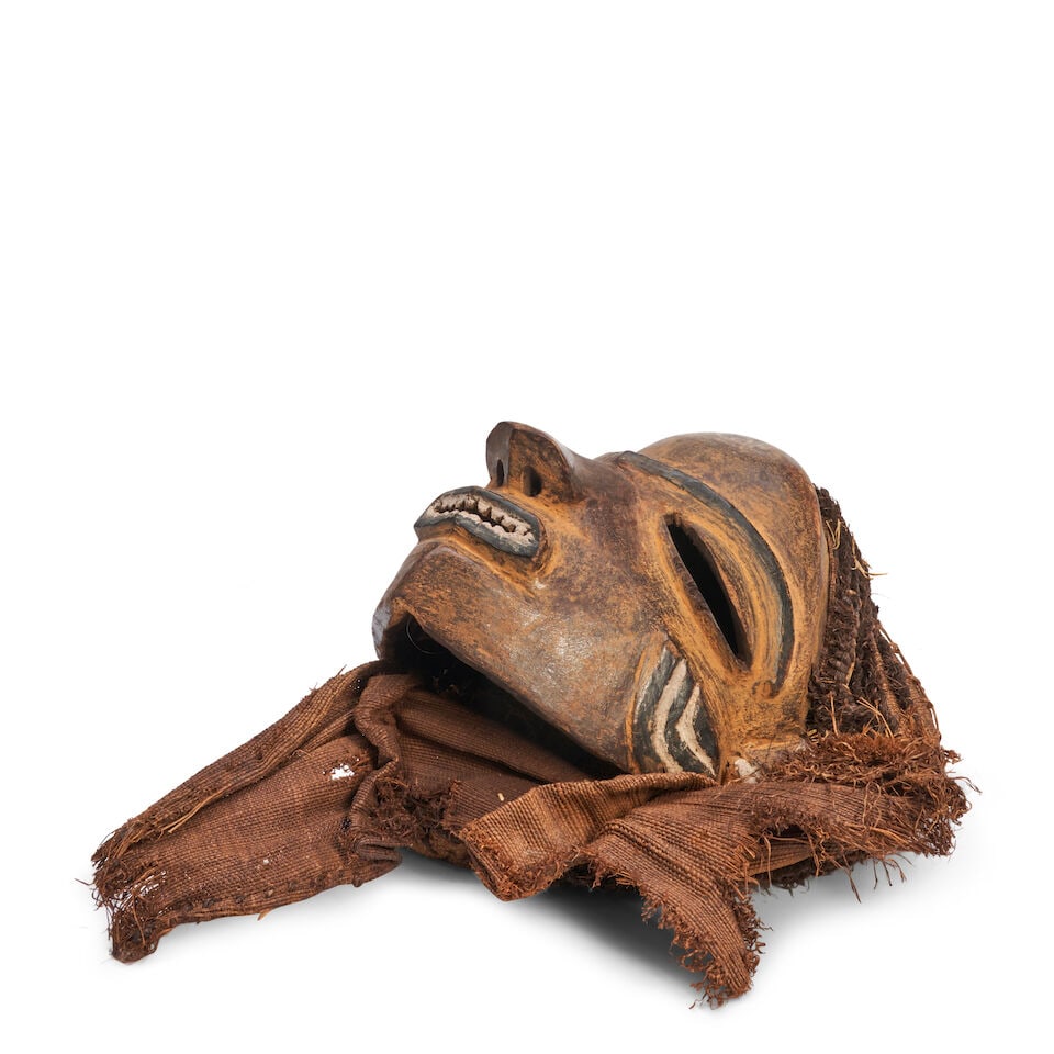 Pende Carved Wood Mask, - 2