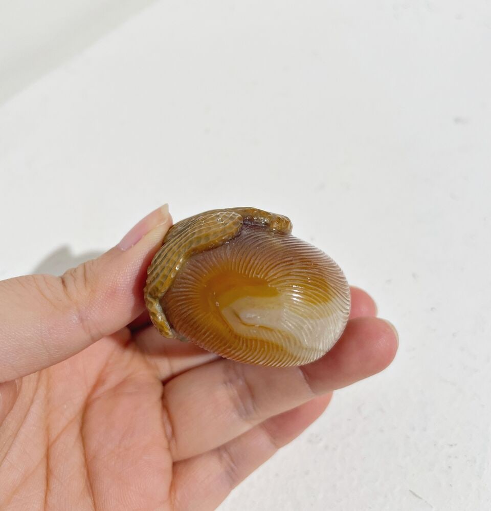 AN AGATE 'JUJUBE AND PEANUT' SNUFF BOTTLE 19th century - 3