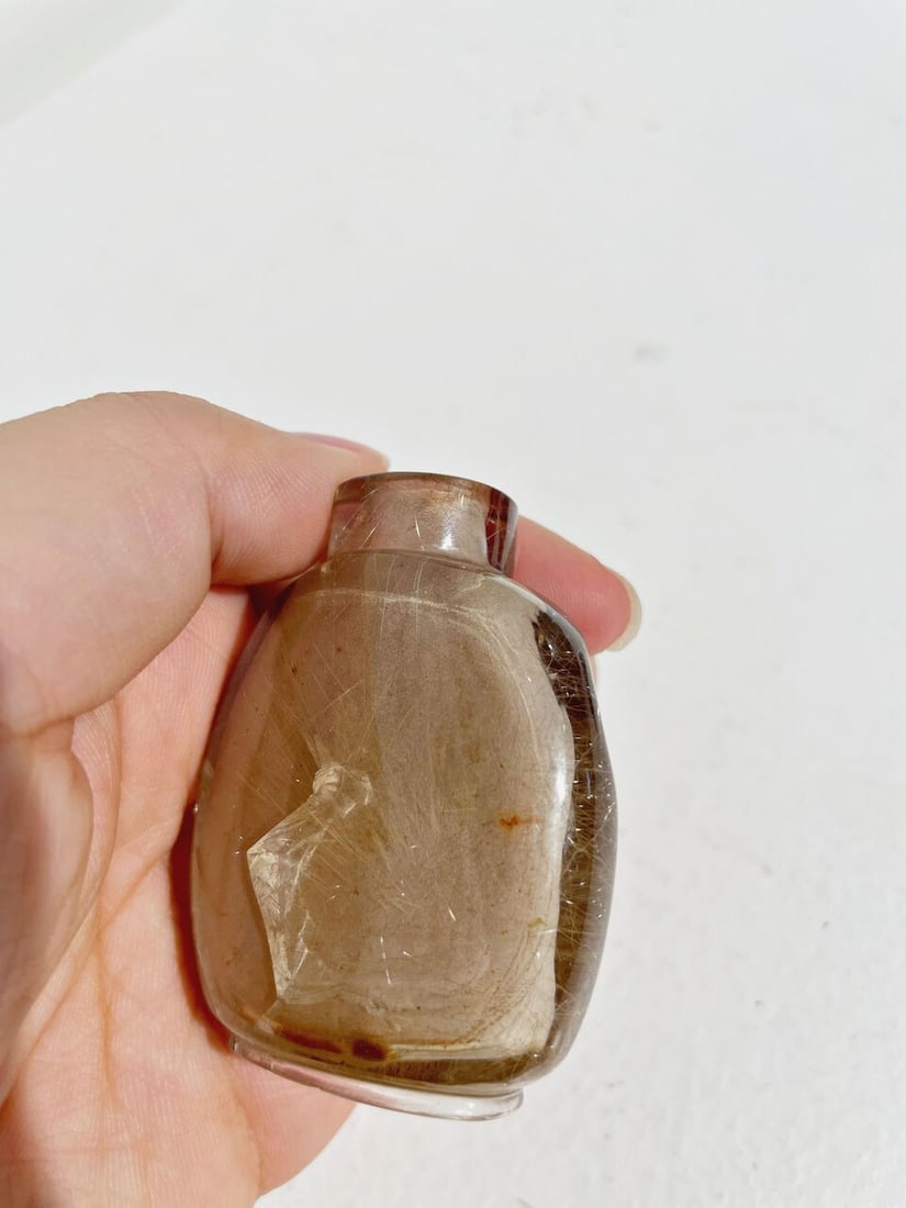 A GOLDEN HAIR CRYSTAL SNUFF BOTTLE 19th century - 4