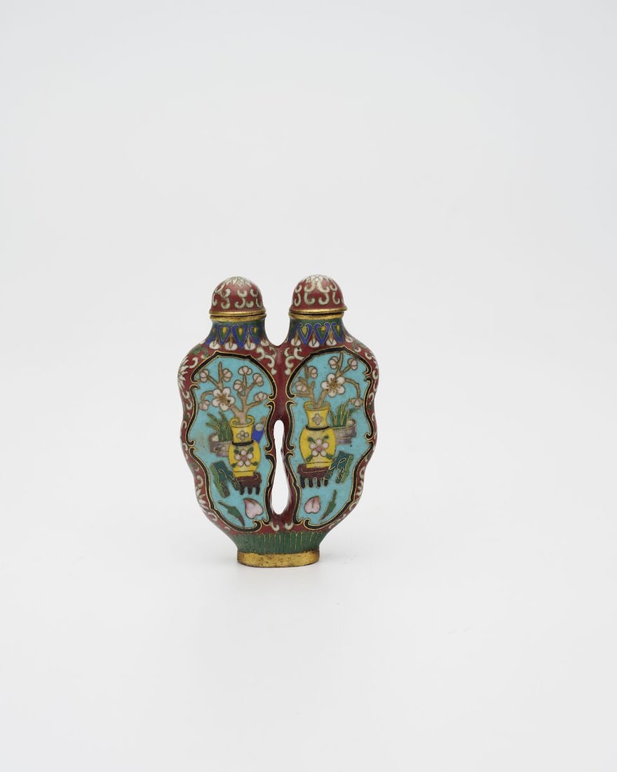 A CLOISONNÉ DOUBLE SNUFF BOTTLE Republic Period - 3
