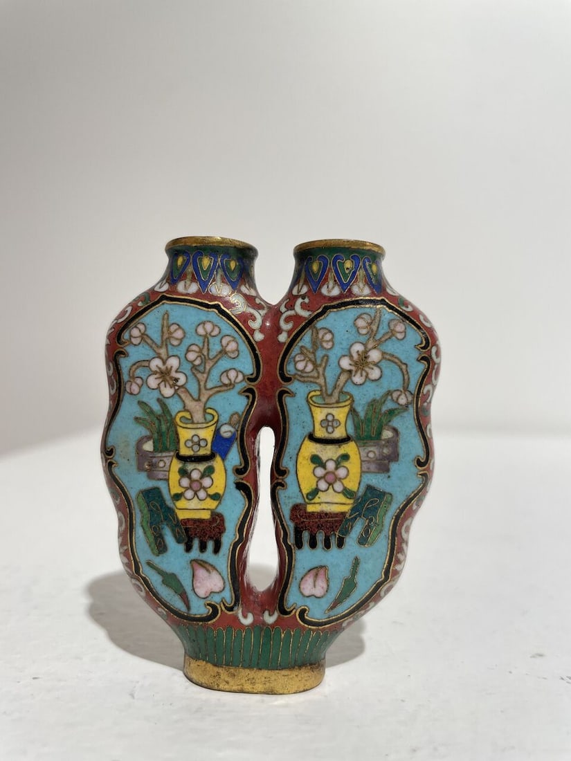 A CLOISONNÉ DOUBLE SNUFF BOTTLE Republic Period - 7