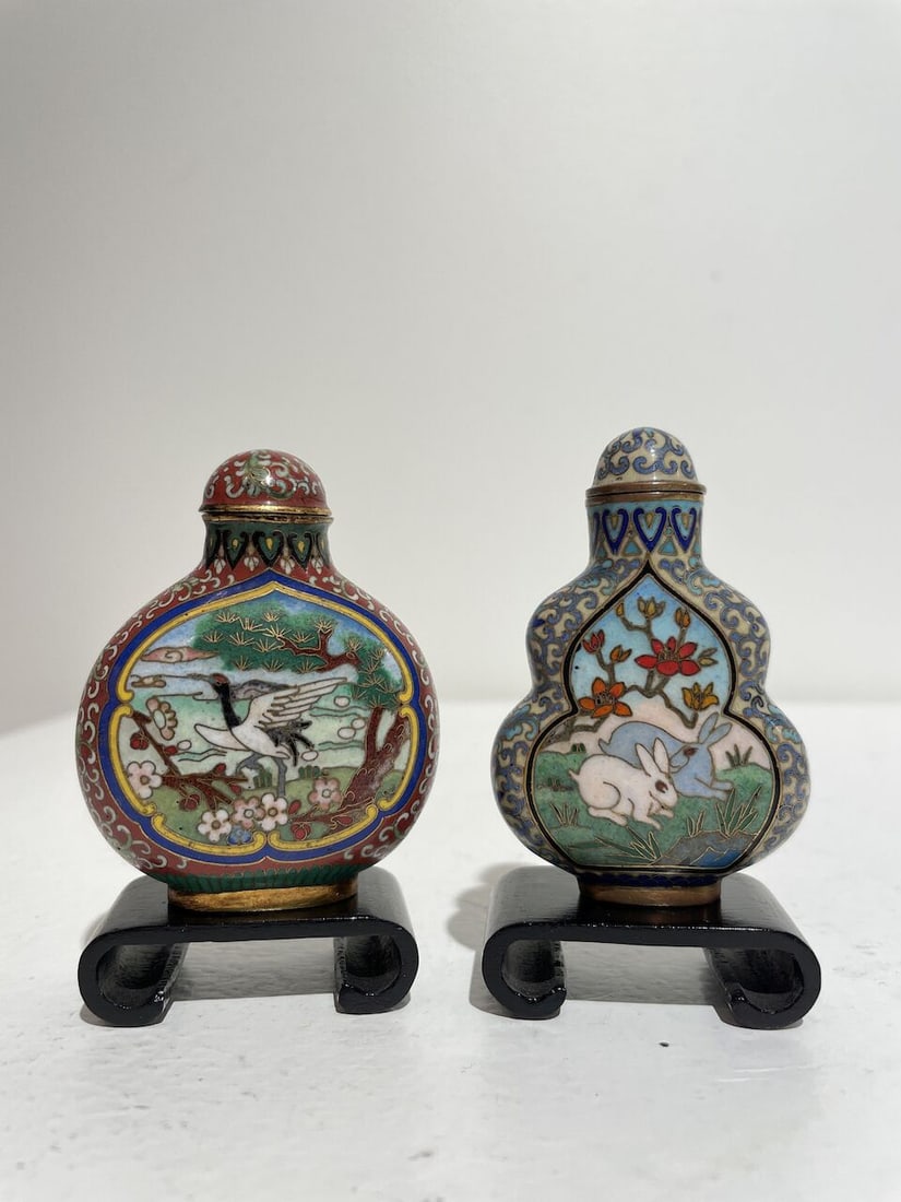TWO CLOISONNÉ SNUFF BOTTLES 20th century (2) - 20