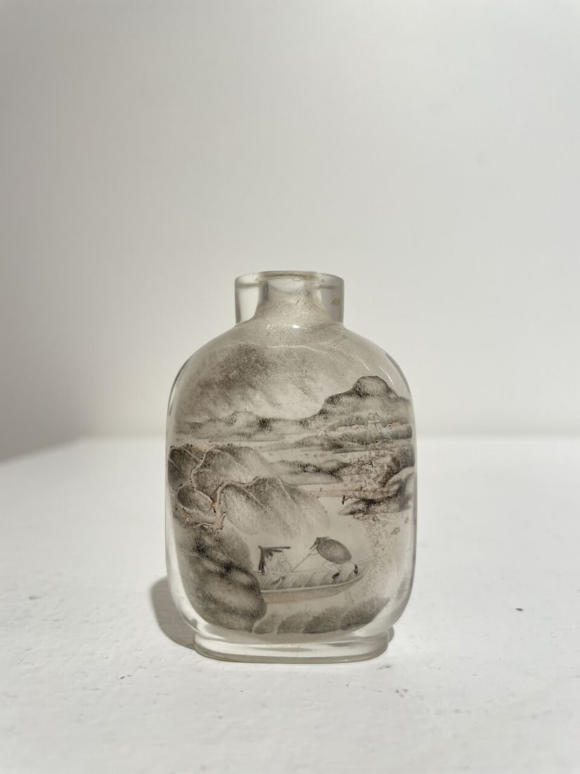 AN INSIDE PAINTED GLASS 'LANDSCAPE' SNUFF BOTTLE 19th century - 7