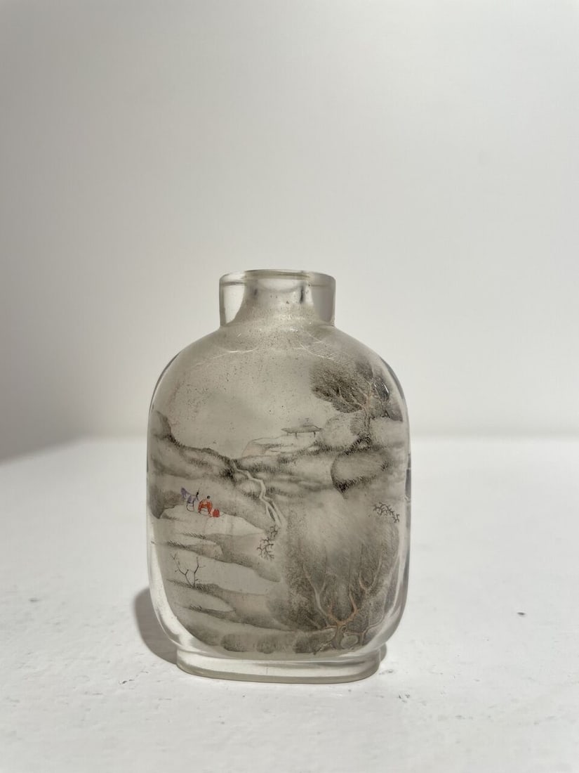 AN INSIDE PAINTED GLASS 'LANDSCAPE' SNUFF BOTTLE 19th century - 9