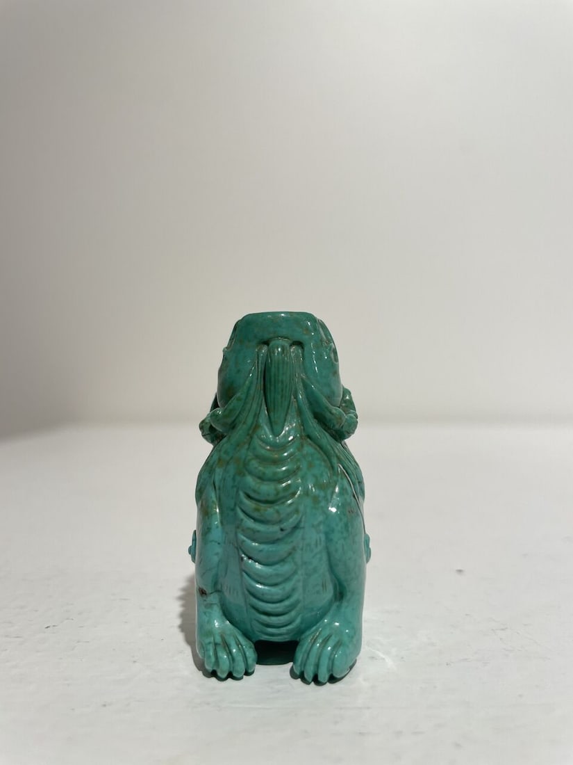 A TURQUOISE 'QILIN' SNUFF BOTTLE Late Qing to Republic Period - 4