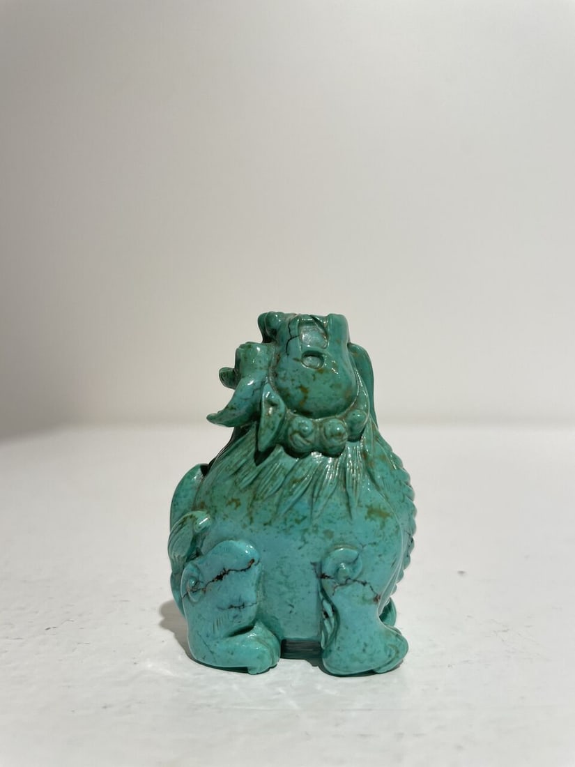 A TURQUOISE 'QILIN' SNUFF BOTTLE Late Qing to Republic Period - 5
