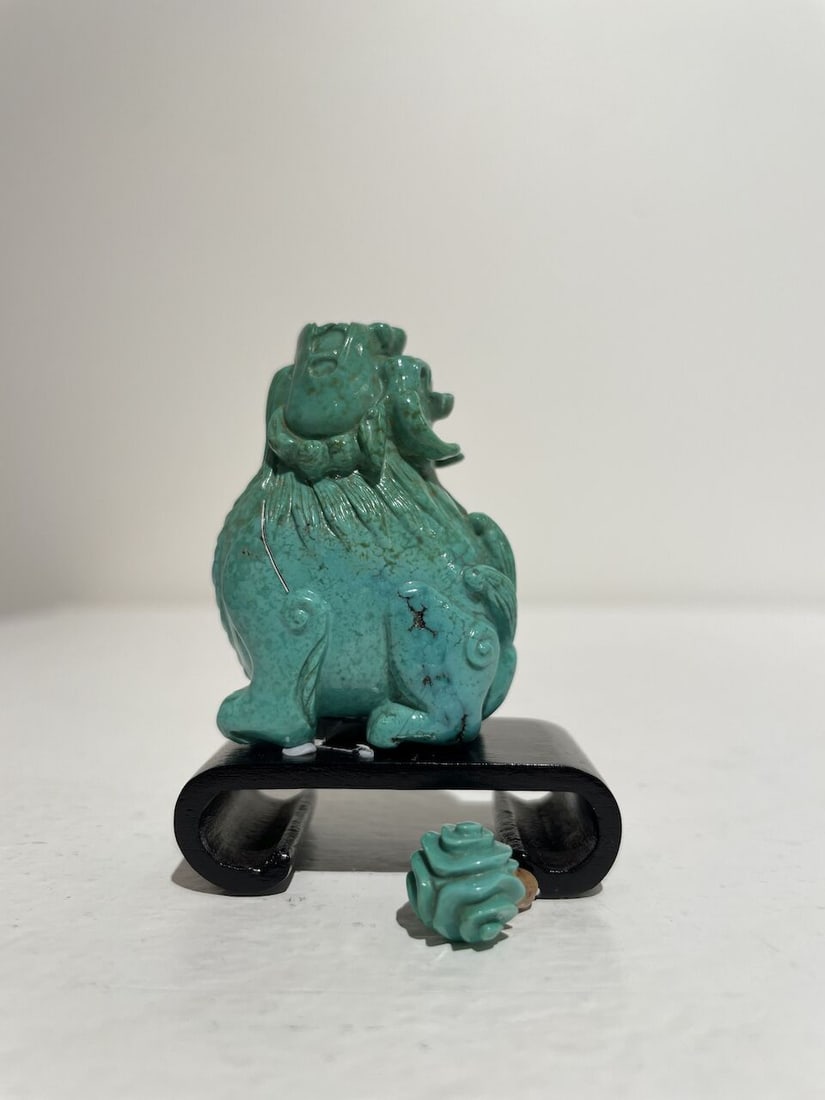 A TURQUOISE 'QILIN' SNUFF BOTTLE Late Qing to Republic Period - 8