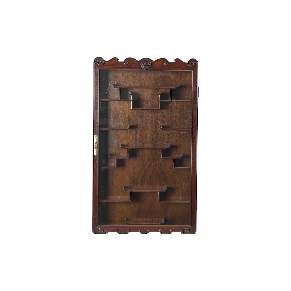THREE ROSEWOOD AND MIXED WOOD DISPLAY CABINETS Mid 20th century (3) - 4