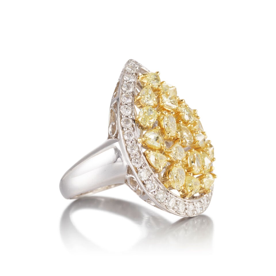 18K BICOLORED GOLD AND DIAMOND RING - 2