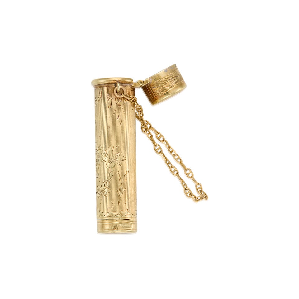 A 14K YELLOW GOLD POMANDER - 2