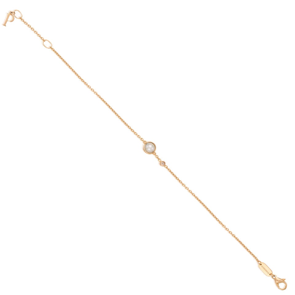 PIAGET: 18K ROSE GOLD, CULTURED PEARL, AND DIAMOND BRACELET - 2