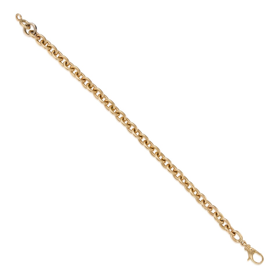 14K YELLOW GOLD, SAPPHIRE, AND DIAMOND BRACELELT - 2