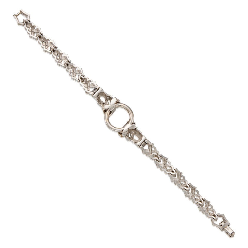 WHITE GOLD AND DIAMOND LINK BRACELET - 2