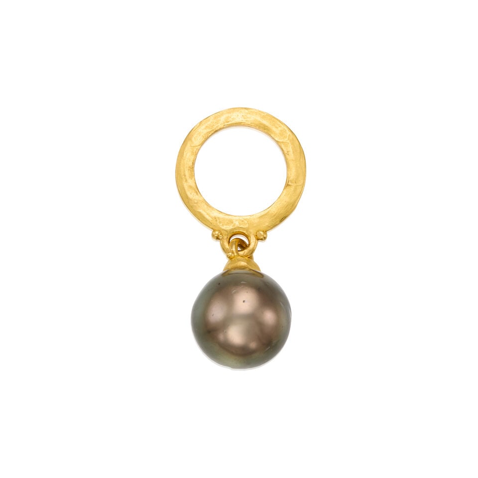 22K YELLOW GOLD AND CULTURED PEARL PENDANT - 2
