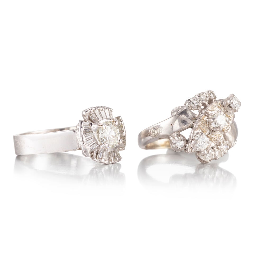 TWO GOLD AND DIAMOND RINGS - 2