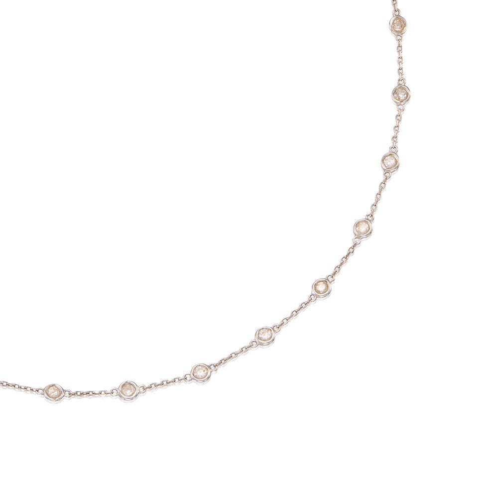 14K WHITE GOLD AND DIAMOND NECKLACE - 2