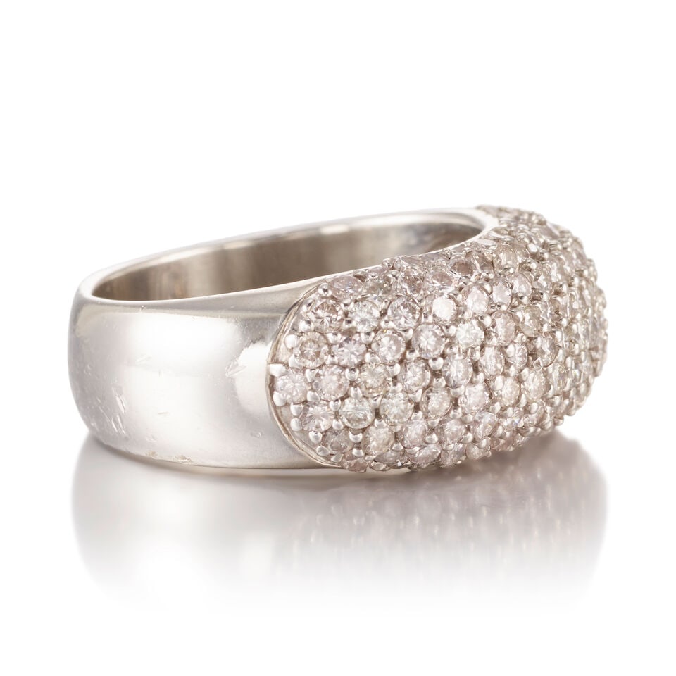 14K WHITE GOLD AND DIAMOND RING - 2
