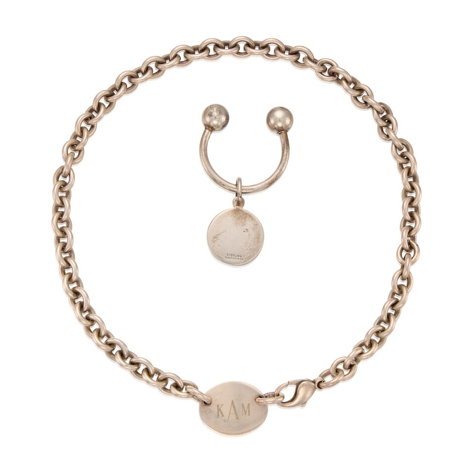TIFFANY & CO.: A STERLING SILVER NECKLACE AND KEY RING - 2