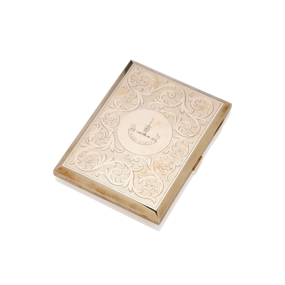 GOLD CIGARETTE CASE: GOLD CIGARETTE CASE - Stamped 9ct Britannic - Weight approximately 178.8gm - Approximate length 11cm x width 8cm x depth 1.5cm Footnotes: OVERALL CONDITION: Metal stamped for 9ct yellow gold; XRF