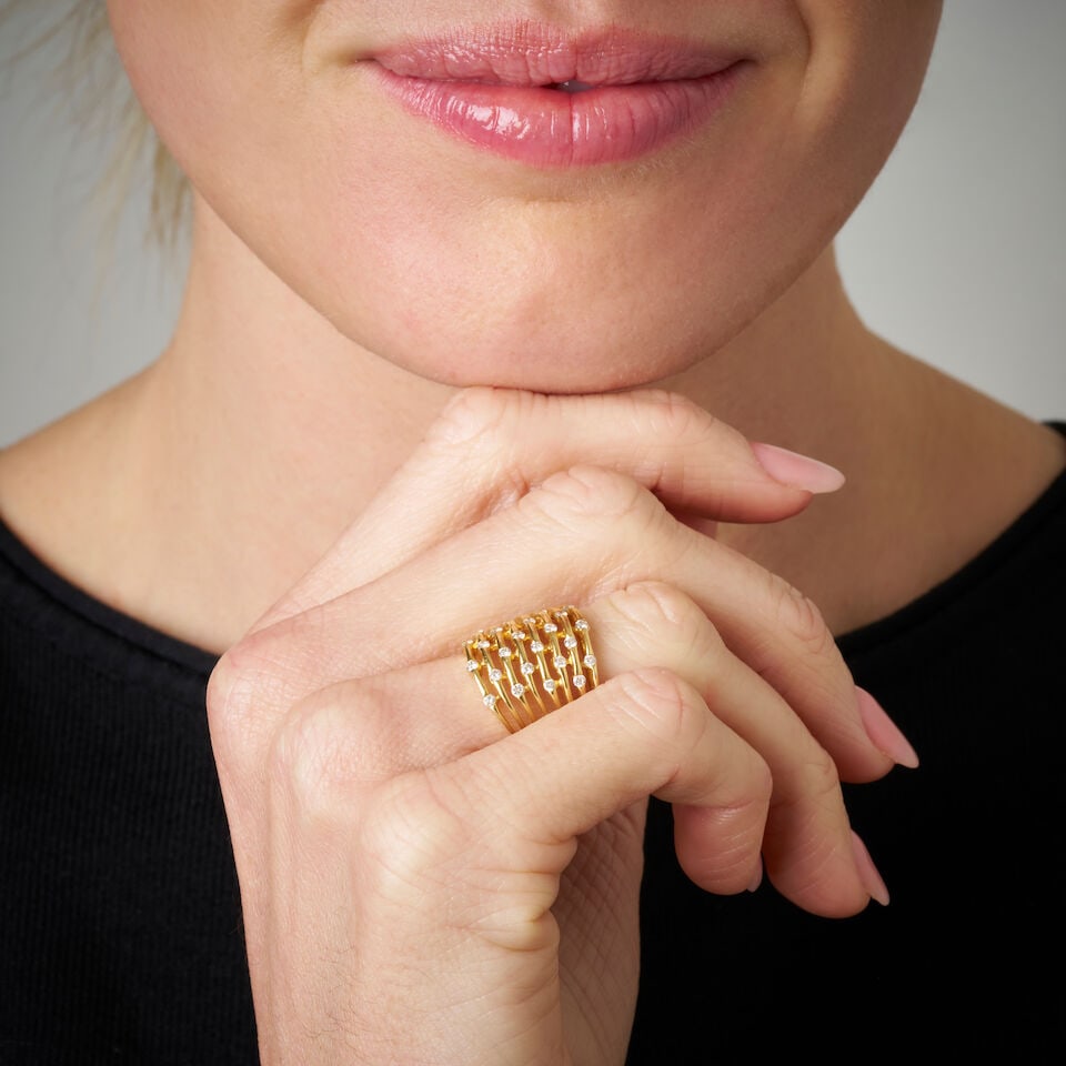 YELLOW GOLD DIAMOND RING - 2