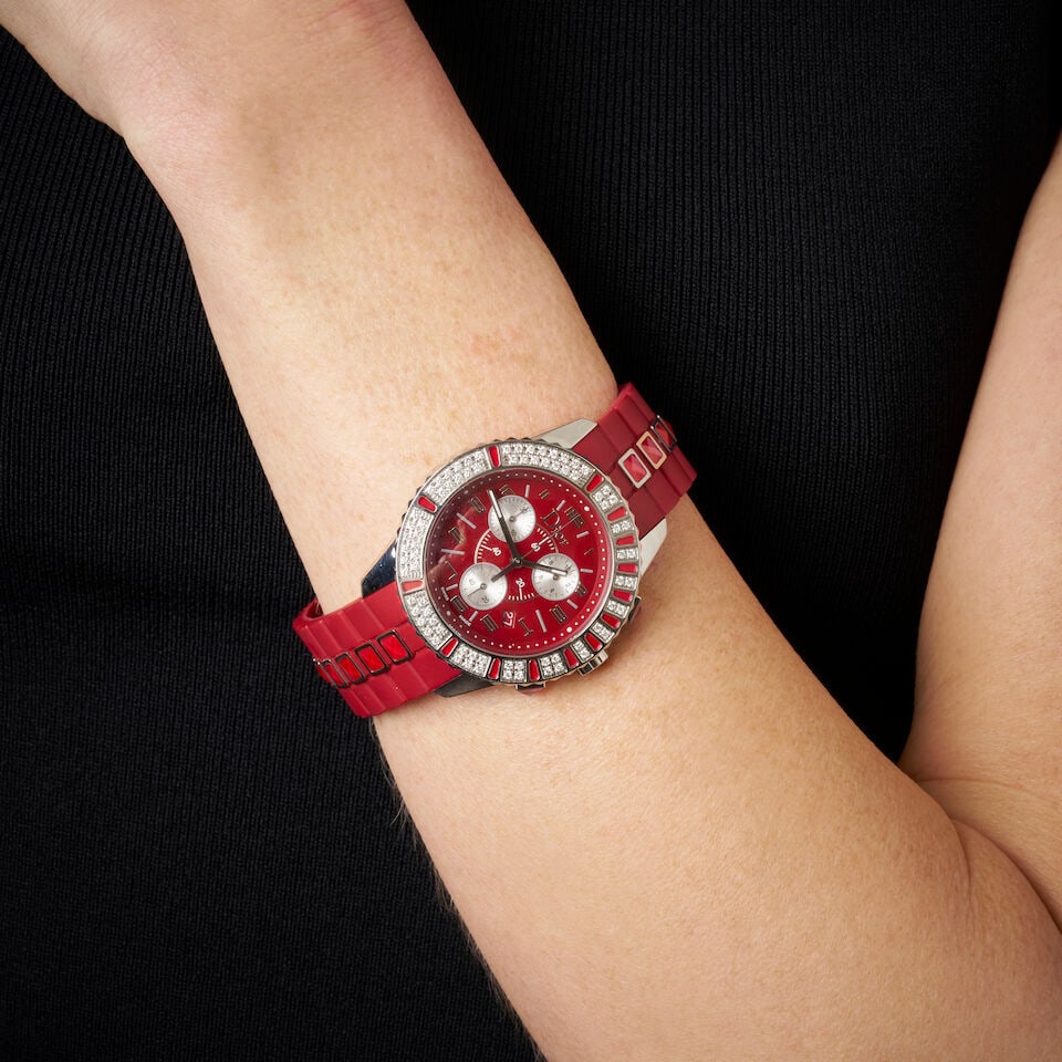 DIOR 'CHRISTAL' STAINLESS STEEL AND DIAMOND CHRONOGRAPH WATCH - 2