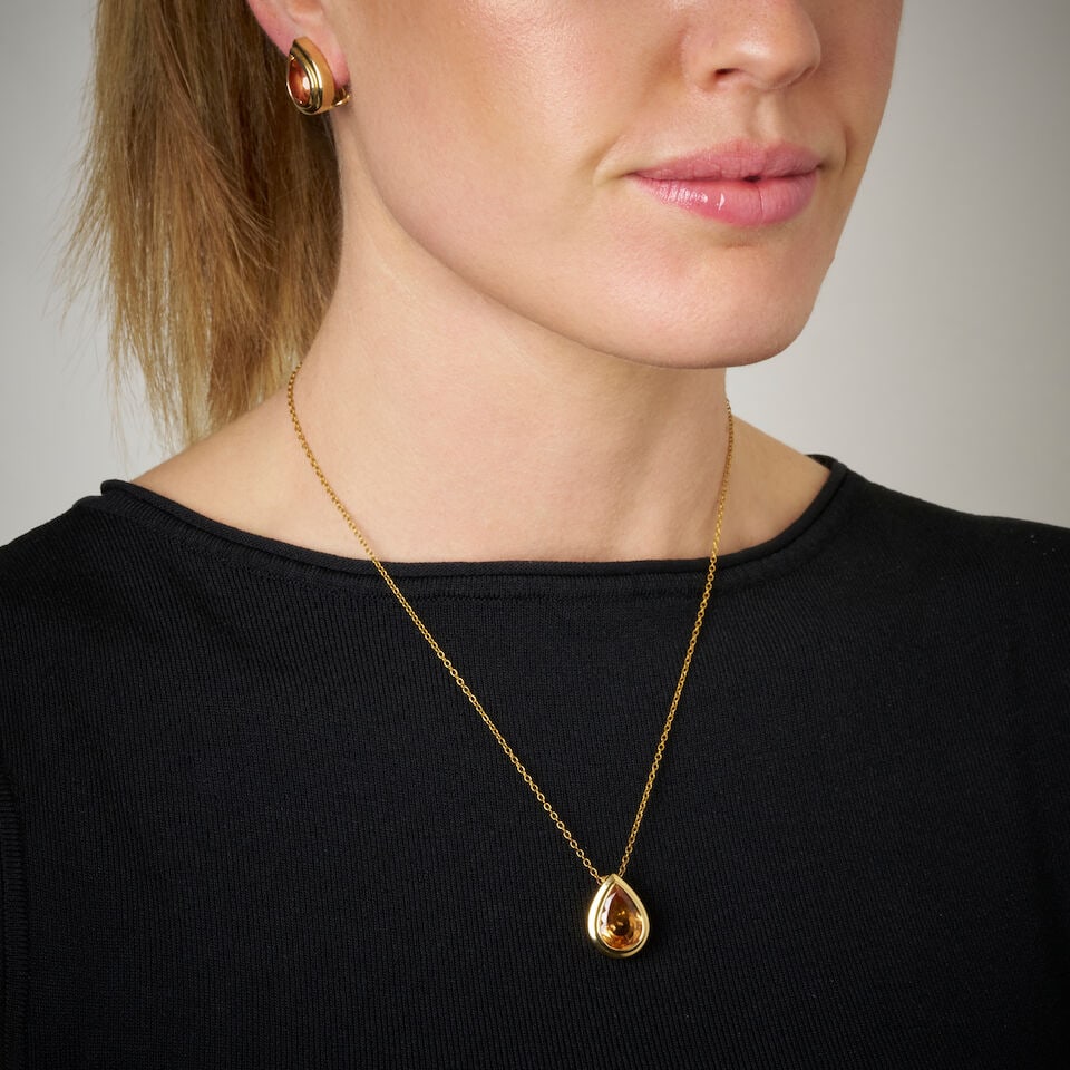 CITRINE EARRING AND PENDANT SUITE - 2