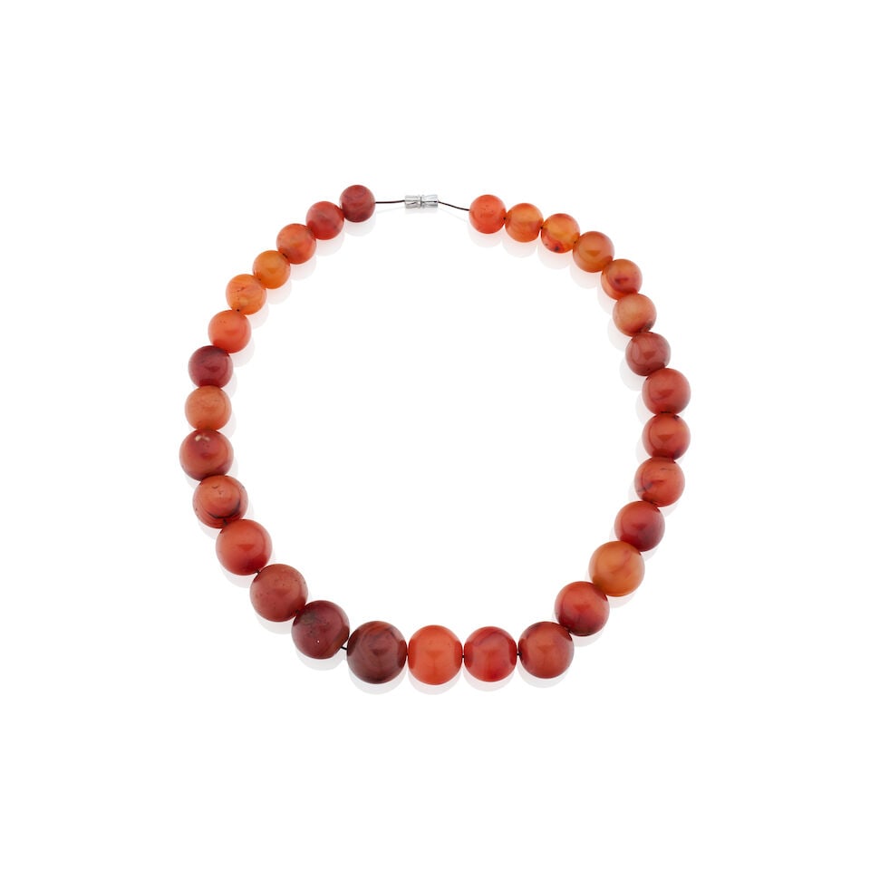 GRADUATED CARNELIAN BEAD NECKLACE (1 of 1)