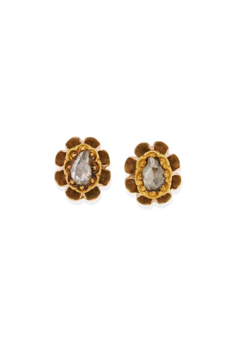 TWO PAIRS OF DIAMOND STUD EARRINGS - 2