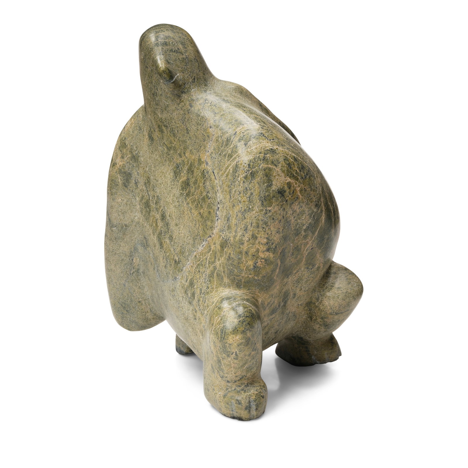A Latcholassie Akesuk stone sculpture, Bird Spirit: Latcholassie Akesuk Inuit, Kinngait (Cape Dorset), (1919-2000), Untitled (Bird Spirit), stone sculpture, signed in syllabics to the base of one foot. height 17 1/4in, width 10in Footnotes: Provenance 