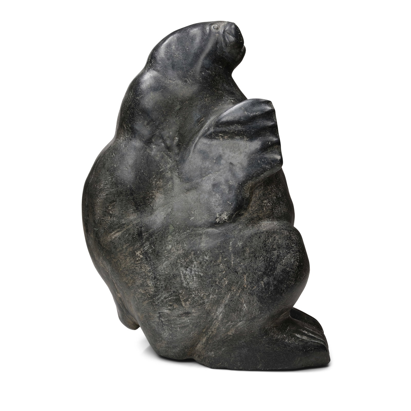 A Kaka Ashoona stone sculpture, Seated Walrus (1 of 1)