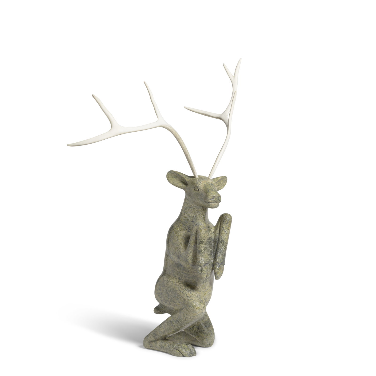 An Inuit stone sculpture of a caribou, attributed to Lukta Qiatsuk (1 of 1)