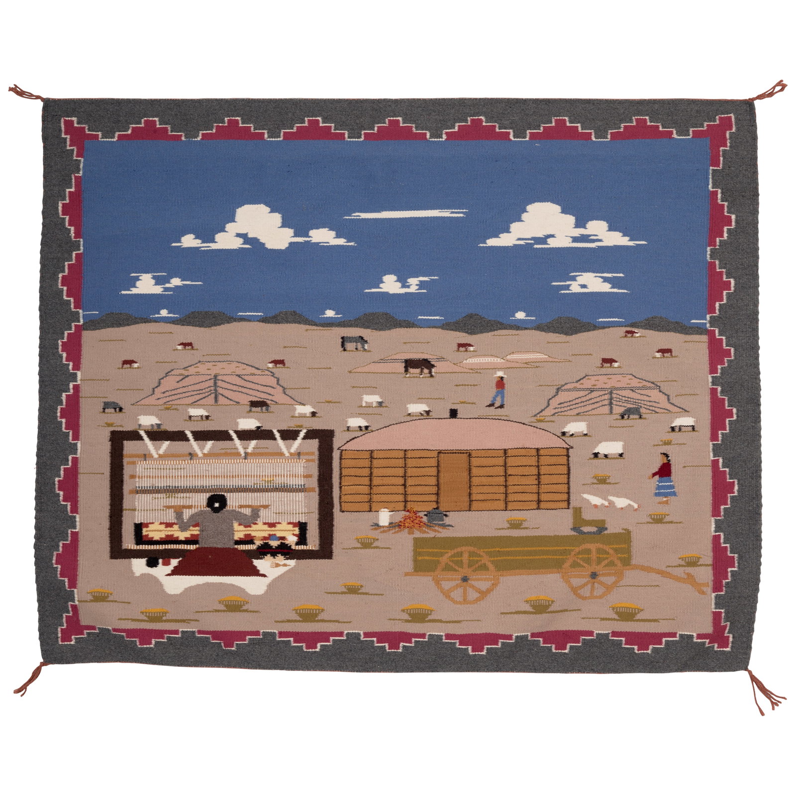 A contemporary Diné (Navajo) pictorial weaving, possibly by Linda Nez (1 of 1)