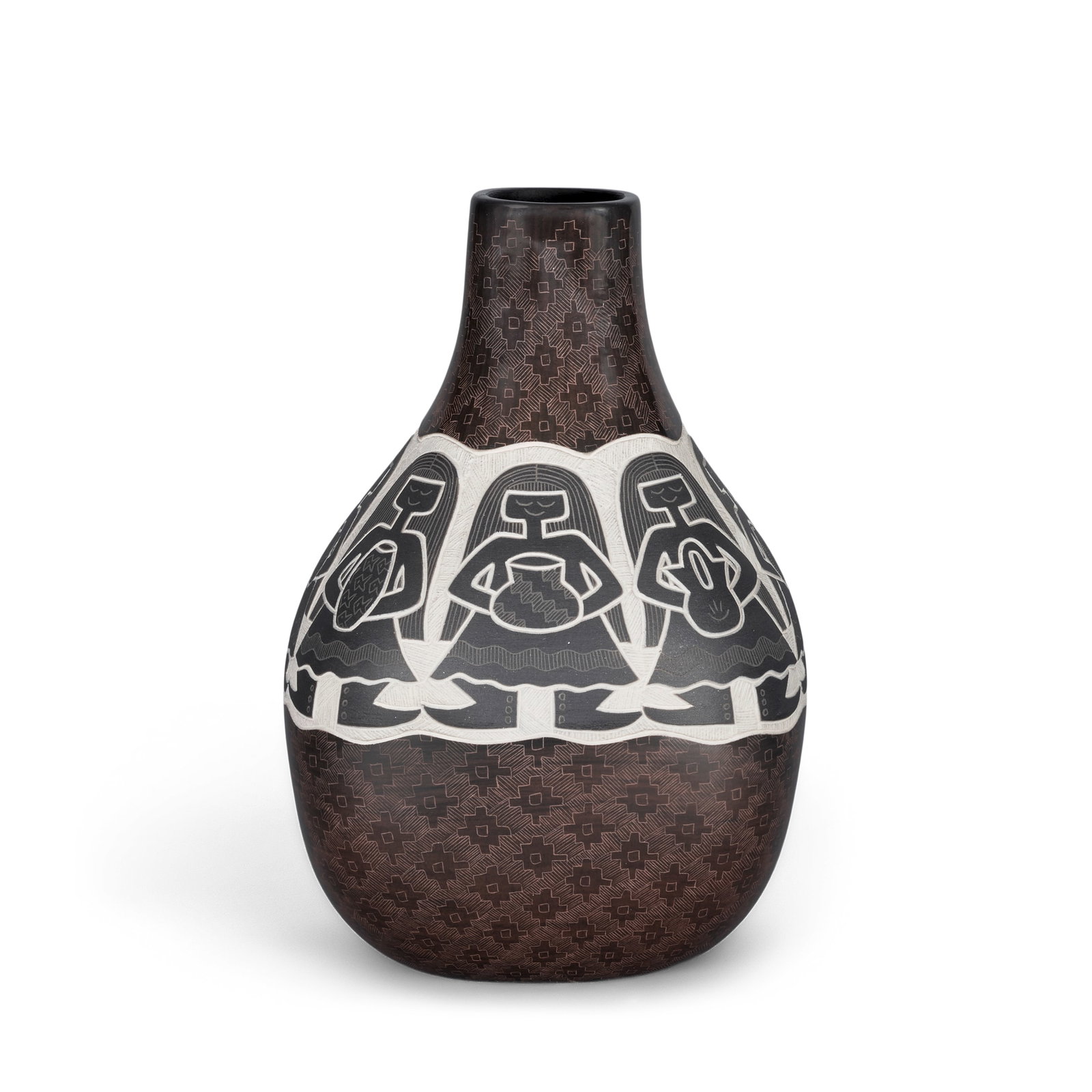 A Jody Naranjo sgraffito pottery vase (1 of 1)