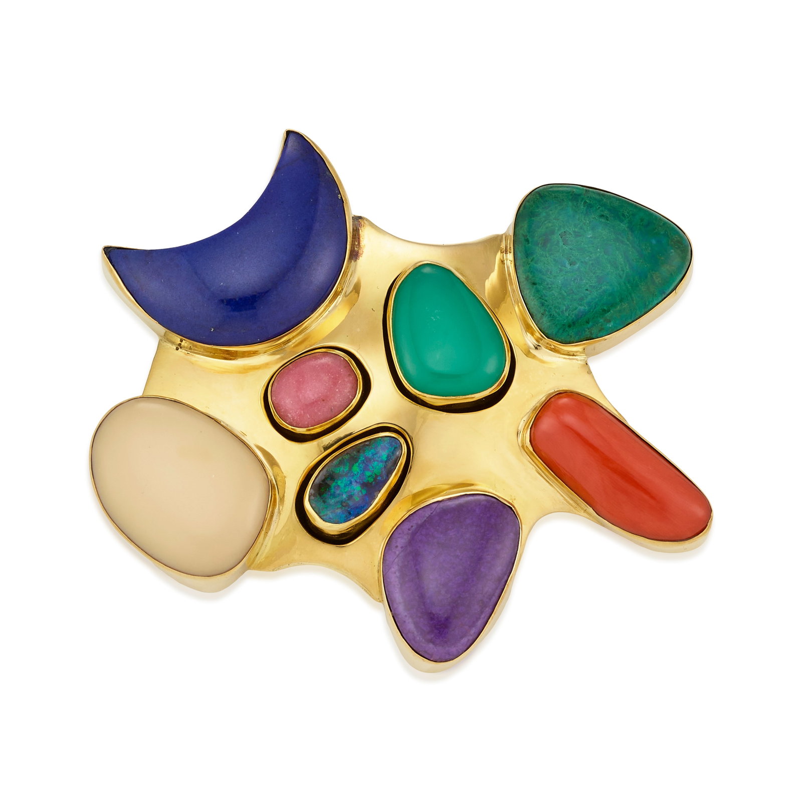 A Kim Rawdin 18k gold and multi-stone brooch (1 of 1)