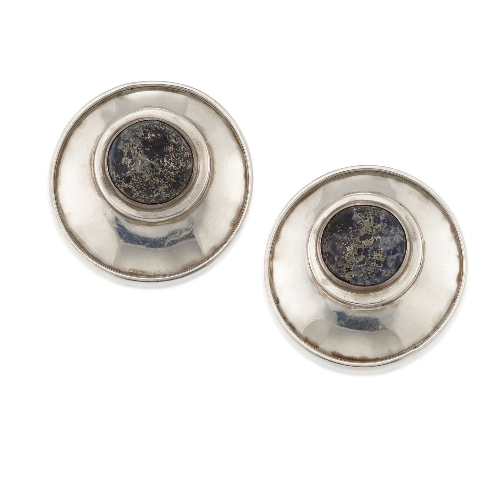 A pair of Eveli Sabatie (attributed) silver and lapis earrings (1 of 1)