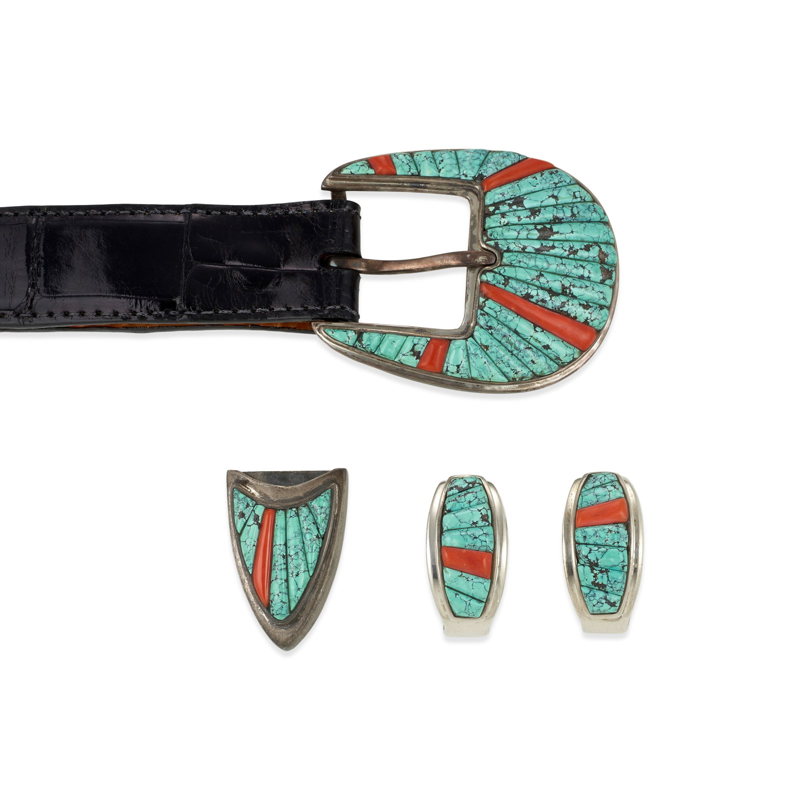 A B.G. Mudd sterling silver and multi-stone ranger belt set (1 of 1)
