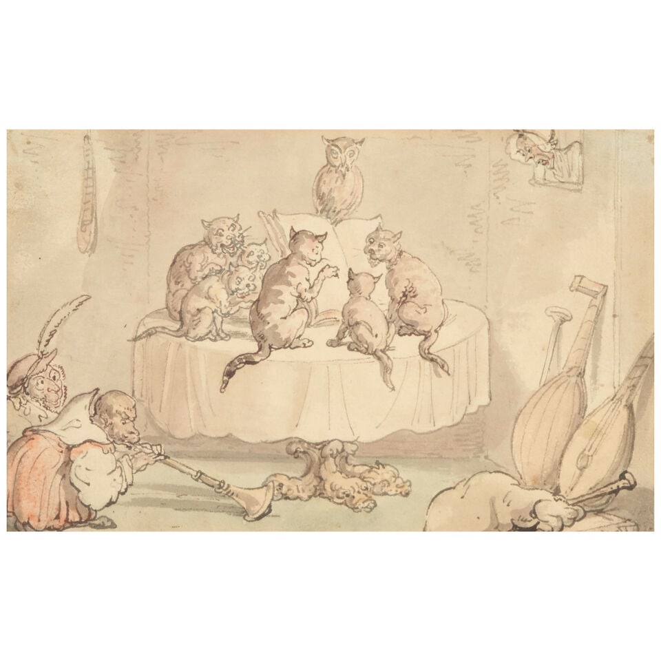 Thomas Rowlandson (British, 1756-1827) Cats' Chorus! (1 of 3)