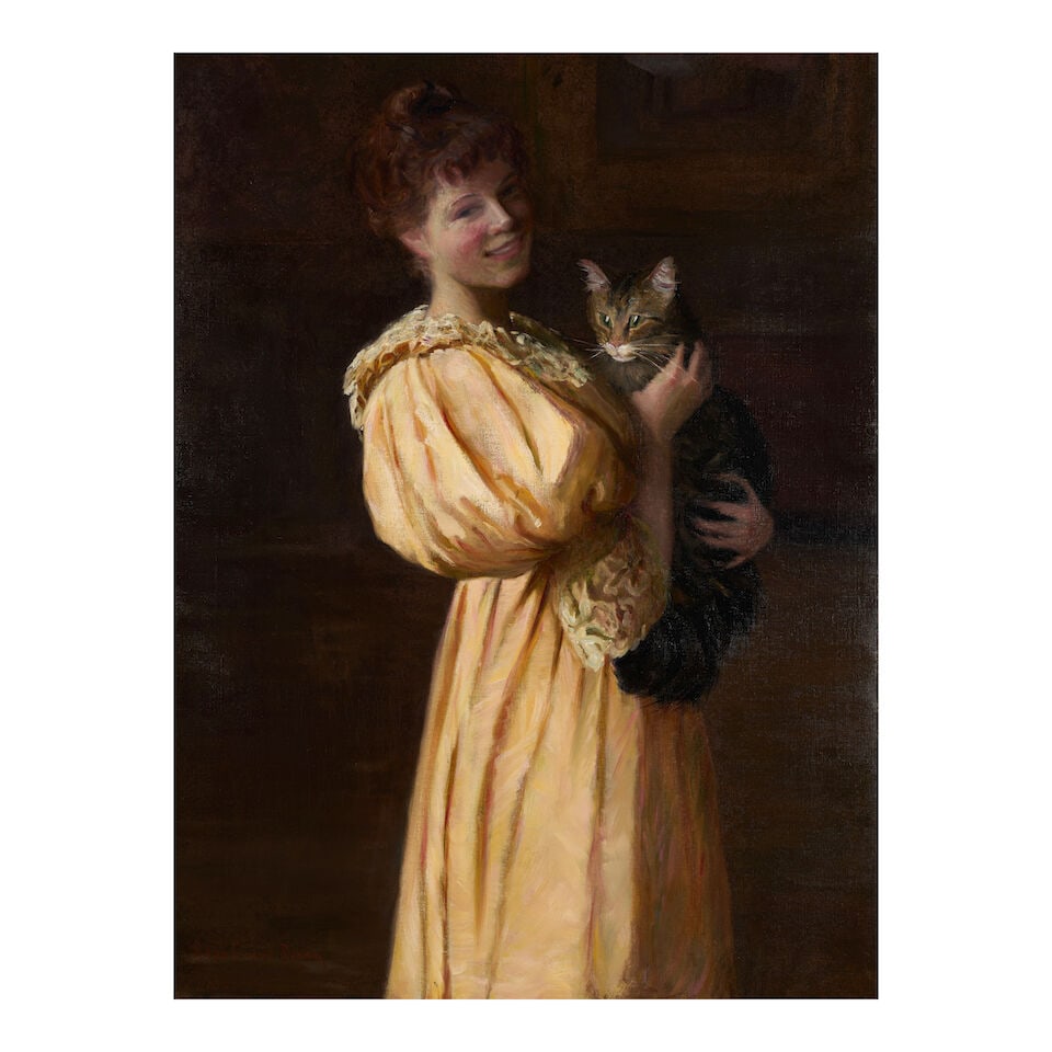 Lilla Cabot Perry (American, 1848-1933) Edith with Lierre: Lilla Cabot Perry (American, 1848-1933) Edith with Lierre signed Lilla Cabot Perry (lower left) oil on canvas 44 x 32 3/4 in. (111.8 x 83.2 cm.) framed 53 x 42 in. (134.6 x 106.7 cm.) Footnotes: Prove