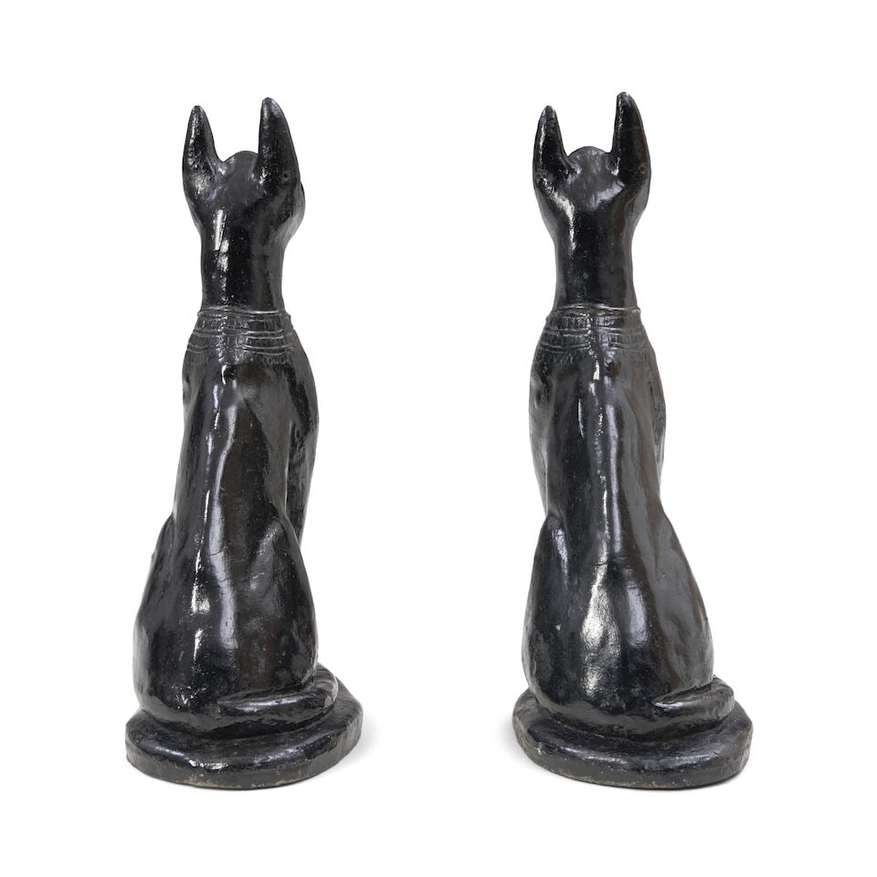A Pair of Cast Stone Cats 20th century - 2