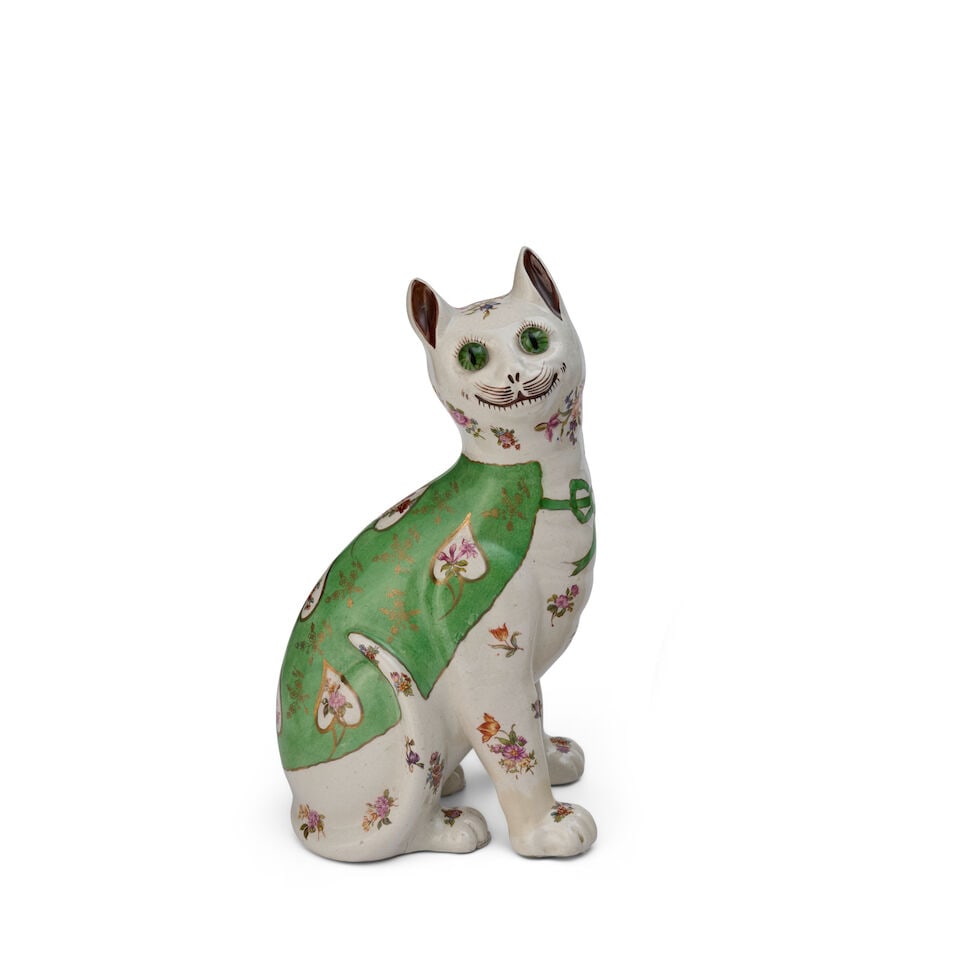 A French Faience Model of Cat After a Design by Émile Gallé (French, 1846-1904) circa ... (1 of 2)