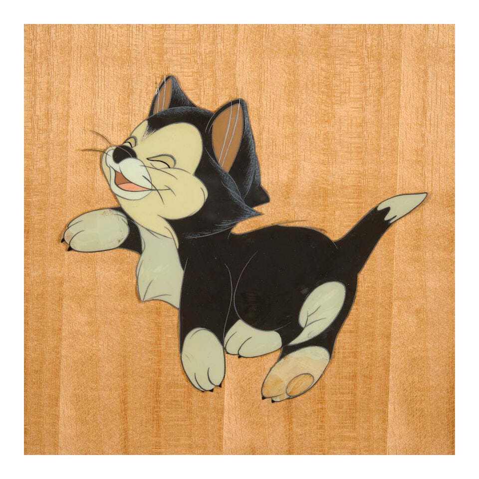 Walt Disney Studios (American, 20th Century) Figaro from 'Pinocchio': Walt Disney Studios (American, 20th Century) Figaro from 'Pinocchio' hand-painted celluloid 7 x 6 1/2 in. (17.7 x 16.5 cm.) framed 10 7/8 x 10 7/8 in. (27.6 x 27.6 cm.) Footnotes: Provenance Skinner, 