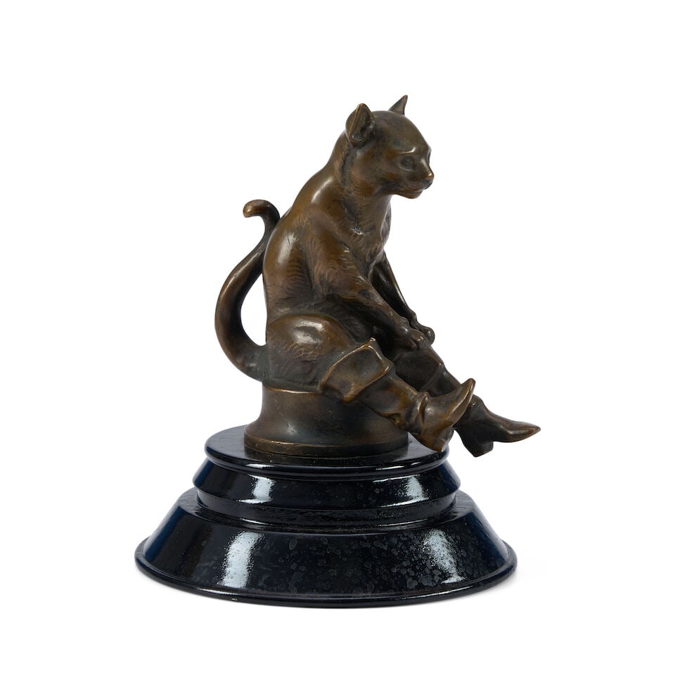 Hansi Siercke (German, 19th/20th century): A Patinated Bronze Radiator Cap Mascot of Puss in Boo... (1 of 2)