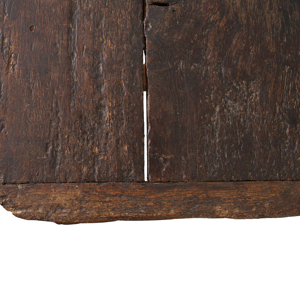 An early oak refectory table, 17th century, - 2